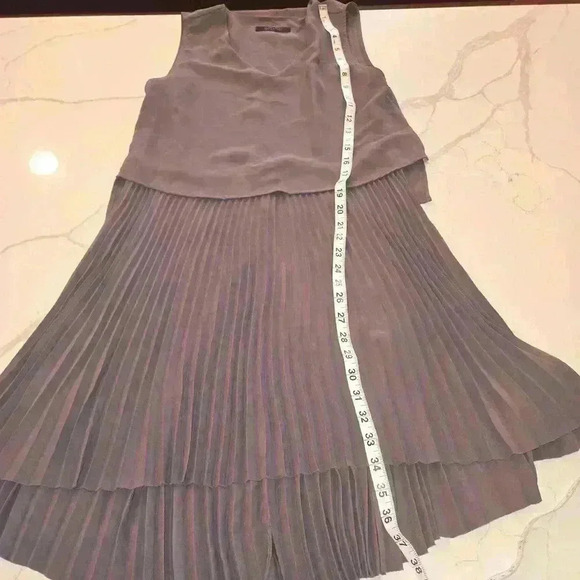 All Saints Taya Sleeveless V-Neck Pleated Dress Gray Womens Size 2 - Picture 8 of 9